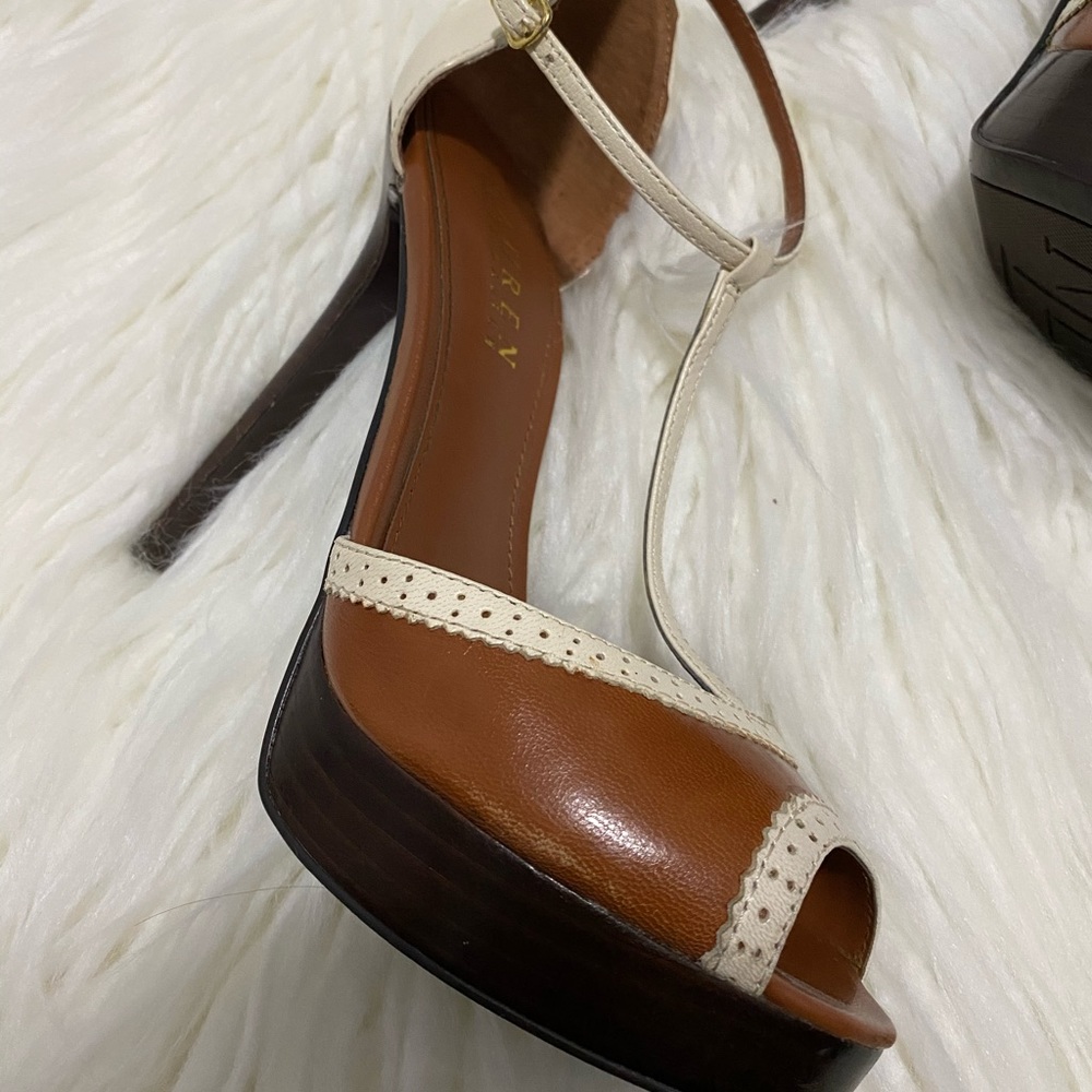 Ralph Lauren Peep Toe Ankle Strap Platform Heel